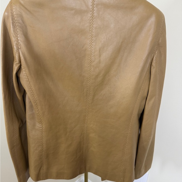 Escada Light Brown Lambskin Leather Blazer - 36 - Picture 7 of 14